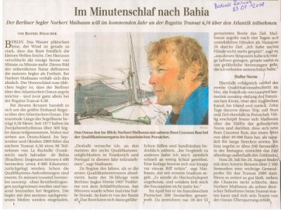 Im Minutenschlaf nach Bahia   Norbert Maibaum   Berliner Zeitung Presse